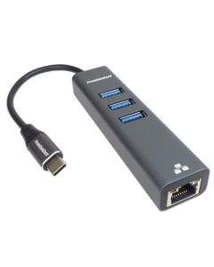 PremiumCord Adapter USB-C na Gigabit 10/100/1000Mbps + 3x USB3.0 konektor