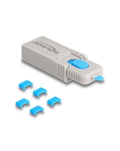 Delock Sada blokacích portů USB Type-C™ na zásuvkové porty Type-C™; 5 ks + nástroj na zamykání