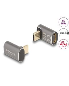 Delock USB Adaptér 40 Gbps USB Type-C™ PD 3.0 100 W samec na samice pravoúhlý 8K 60 Hz kovová