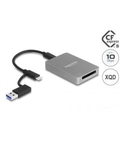 Delock Čtečka karet s rozhraním USB Type-C™ v hliníkovém krytu na paměťové karty CFexpress nebo XQD