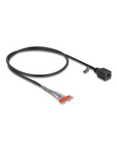 Delock Kabel ze zásuvky RJ45 na dráty s dutinkovými koncovkami Cat.5e, 50 cm, černý