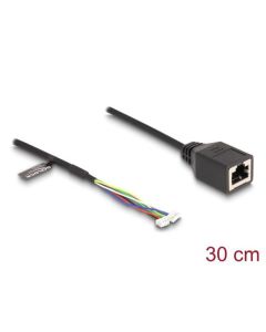 Delock Kabel ze zásuvky RJ45 na zásuvkový pinový konektor, 1,25 mm, 4 pinový a zásuvkový pinový konektor, 1,25 mm, 6 pin
