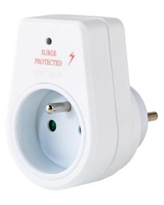 NEDIS přepěťová ochrana/ 230V/ 16A/ dětská pojistka/ 1x FR zásuvka/ bílý