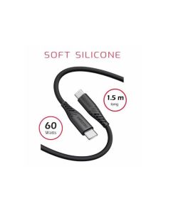 SWISSTEN DATOVÝ KABEL SOFT SILICONE USB-C / USB-C 1,5 M 60W ČERNÝ