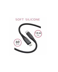 SWISSTEN DATOVÝ KABEL SOFT SILICONE USB-C / USB-C 1,5 M 60W ČERNÝ