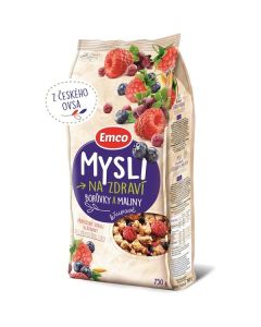 Křupavé Mysli Emco, borůvky a maliny, 750 g