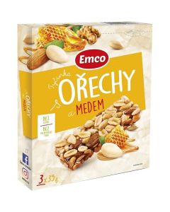 Tyčinka Emco s ořechy a medem, 3x 35 g