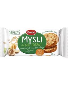 Ovesné sušenky Mysli Emco, oříškové, 60 g