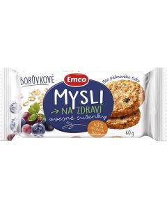 Ovesné sušenky Mysli Emco, borůvkové, 60 g