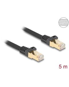 Delock Síťový kabel RJ45 s pleteným opláštěním, Cat.6A, ze zástrčky S/FTP na zástrčku, 5 m, černý