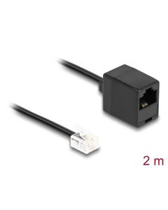 Delock Telefonní kabel ze zástrčky RJ11 na zásuvku RJ45, černý 2 m