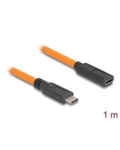 Delock USB 5 Gbps kabel, ze zástrčky USB Type-C™ na zásuvku USB Type-C™, k focení s tetheringem, 1 m, oranžový