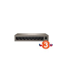 Tenda TEG1008M 8-port Gigabit Switch, 8x 10/100/1000 Mb/s, Fanless, MAC 4K, napájení AC/DC, i na zeď