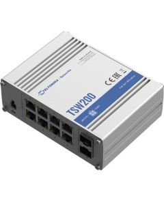 Teltonika PoE+ Unmanaged Switch 8, 10/100/1000, 2x SFP ports - TSW200