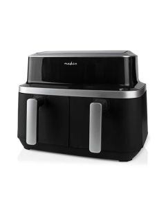 Nedis KAAF320BK - Dvojitá  Horkovzdušná Fritéza | 2x4.2 l | 60minutový časovač | 10 přednastavených programů | Černá