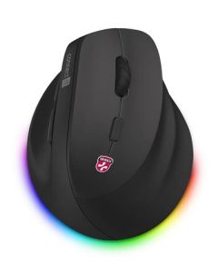 CONNECT IT FOR HEALTH Cloudy bezdrátová vertikální myš, RGB podsvícení, 2xBT,USB  ČERNÁ