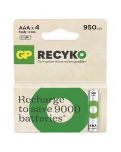 GP AAA ReCyko 950 mAh, nabíjecí (HR03) , 4 ks
