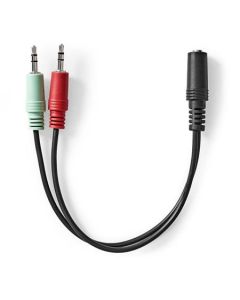 Nedis CAGB22160BK02- Stereo Audio Kabel | 3,5mm Zásuvka -2x 3,5mm Zástrčka | 0.12 m | Kulatý | Černá
