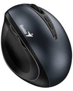 Genius Ergo 8300S, Myš, bezdrátová, optická, vertikální, 1600DPI, 7 tlačítek, tichá, černo-šedá 