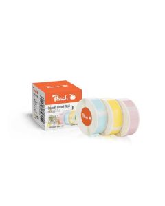 PEACH PE101 - štítky, 12x40mm, 3x180ks, termální syntetický papír, modrá, žlutá, růžová