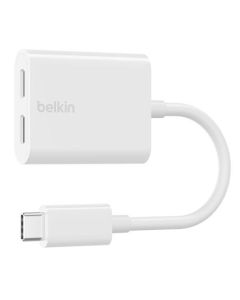 Belkin USB-C adaptér/rozdvojka - USB-C napájení + USB-C audio / nabíjecí adaptér, bílá