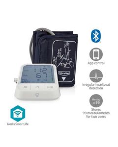Nedis BTHBP10WT- SmartLife Monitor Krevního Tlaku| Rameno | Bluetooth | LCD Displej | 22 - 42 cm| Bílá