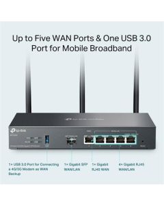 TP-Link ER706W - AX3000 Router VPN WiFi 6, 1x GWAN + 4x GWAN/LAN + 1x GWAN/LAN SFP, USB, Omada SDN
