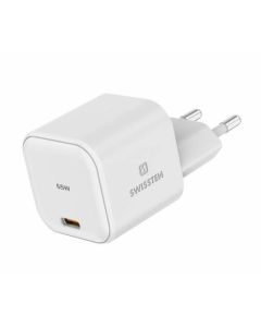 SWISSTEN SÍŤOVÝ ADAPTÉR GaN 1x USB-C 65W POWER DELIVERY BÍLÝ