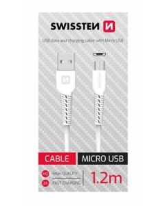SWISSTEN DATOVÝ KABEL USB/MICRO USB BÍLÝ 1,2M (SAMOPRODAVAČ)