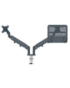 LEITZ Duální prostorově úsporné rameno pro monitor a laptop ERGO tmv. šedé