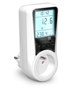 CONNECT IT PowerMeter Pro měřič spotřeby el. energie, podsvícený LED display, dětská pojistka