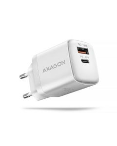 AXAGON ACU-PQ20W nabíječka do sítě 20W, 2x port (USB-A + USB-C), PD3.0/PPS/QC4+/AFC/Apple, bílá