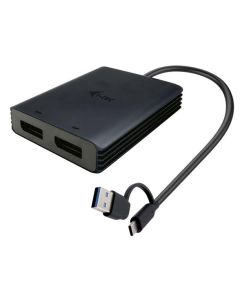 I-Tec USB-A/USB-C Dual 4K DP Video Adapter