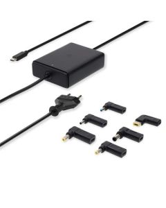 Nedis NBAU65110BK - Adaptér k notebooku| GaN | 65 W | 5 / 9 / 12 / 15 / 20 V DC | 2.4 / 3.0 / 3.25 A  | Euro / Typ-C 