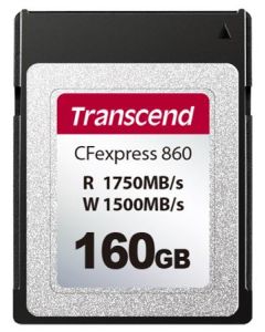 Transcend 160GB CFexpress 860 NVMe PCIe Gen3 x2 (Type B) paměťová karta, 1750MB/s R, 1500MB/s W
