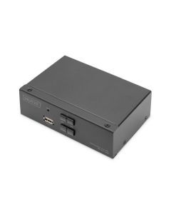 DIGITUS DS-12851 KVM Switch, 2x DP in, DP Out, 2x USB B, 4K @ 60 Hz, černá