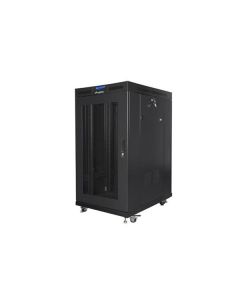 LANBERG Volně stojící skříň 19" 22U/800x1000 LCD síťované dveře černá (RAL9004)   (v rozloženém stavu)