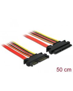 Delock Prodlužovací kabel SATA 6 Gb/s 22 pin samec > SATA 22 pin samice (3,3 V + 5 V + 12 V) 50 cm
