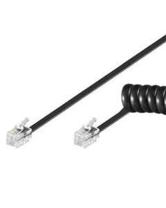 PremiumCord Kabel telefonní sluchátkový kroucený 4 žíly 2m - černý