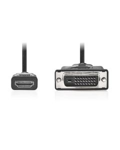 NEDIS kabel HDMI - DVI/ konektor HDMI - zástrčka DVI-D 24+1pinová/ černý/ bulk/ 2m