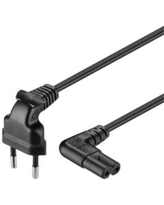 PremiumCord Kabel síťový 230V k magnetofonu se zahnutými konektory 2m
