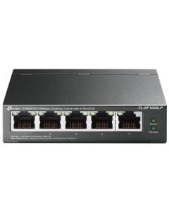 TP-Link TL-SF1005LP switch  5x 10/100Mbps 4x PoE 802.3af (až 15,4W/port) PoE budget 41W