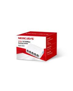 MERCUSYS MS105, 5-port 10/100M mini Desktop Switch, 5 10/100M RJ45 ports, Plastic case