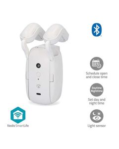 Nedis BTMC10WT1PC - SmartLife Robot se Záclonou | Tyčová Kolejnice | Závěsy | Napájení z baterie| Bílá