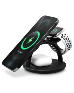 CONNECT IT MultiCharge 3 v 1 MagSafe Wireless Fast Charge bezdrátová nabíječka, ČERNÁ
