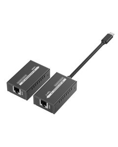 PremiumCord USB-C na HDMI extender přes patch kabel Cat5e/6/6a 4K@60Hz na 60m
