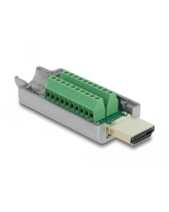 Delock Adaptér ze zástrčkového konektoru HDMI-A na svorkovnici, s kovovým krytem
