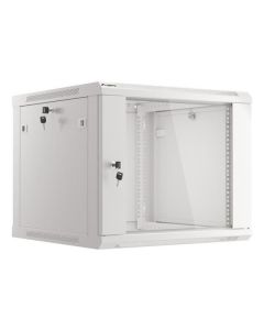 LANBERG Nástěnná jednodílná skříň 19", 9U 600x600 snadná a rychlá montáž (v rozloženém stavu) šedá (RAL7035)  
