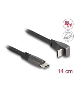 Delock Plochý páskový kabel USB 2.0 ze zástrčkového konektoru USB Type-C™ na zástrčkový konektor USB Type-C™, pravoúhlý