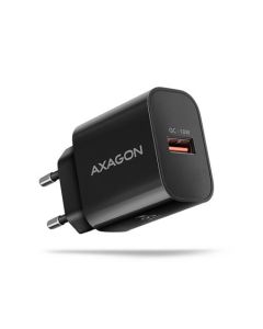 AXAGON ACU-QC18, Nabíječka do sítě 18W, 1x port USB-A, QC3.0/AFC/Apple, černá 